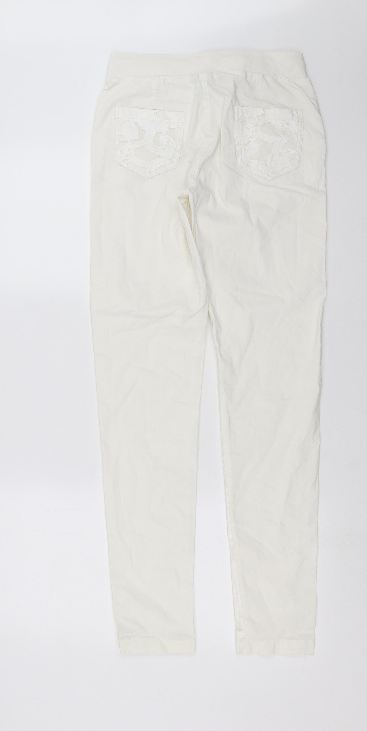 GUIDANCE Womens White Floral  Trousers  Size S L30 in