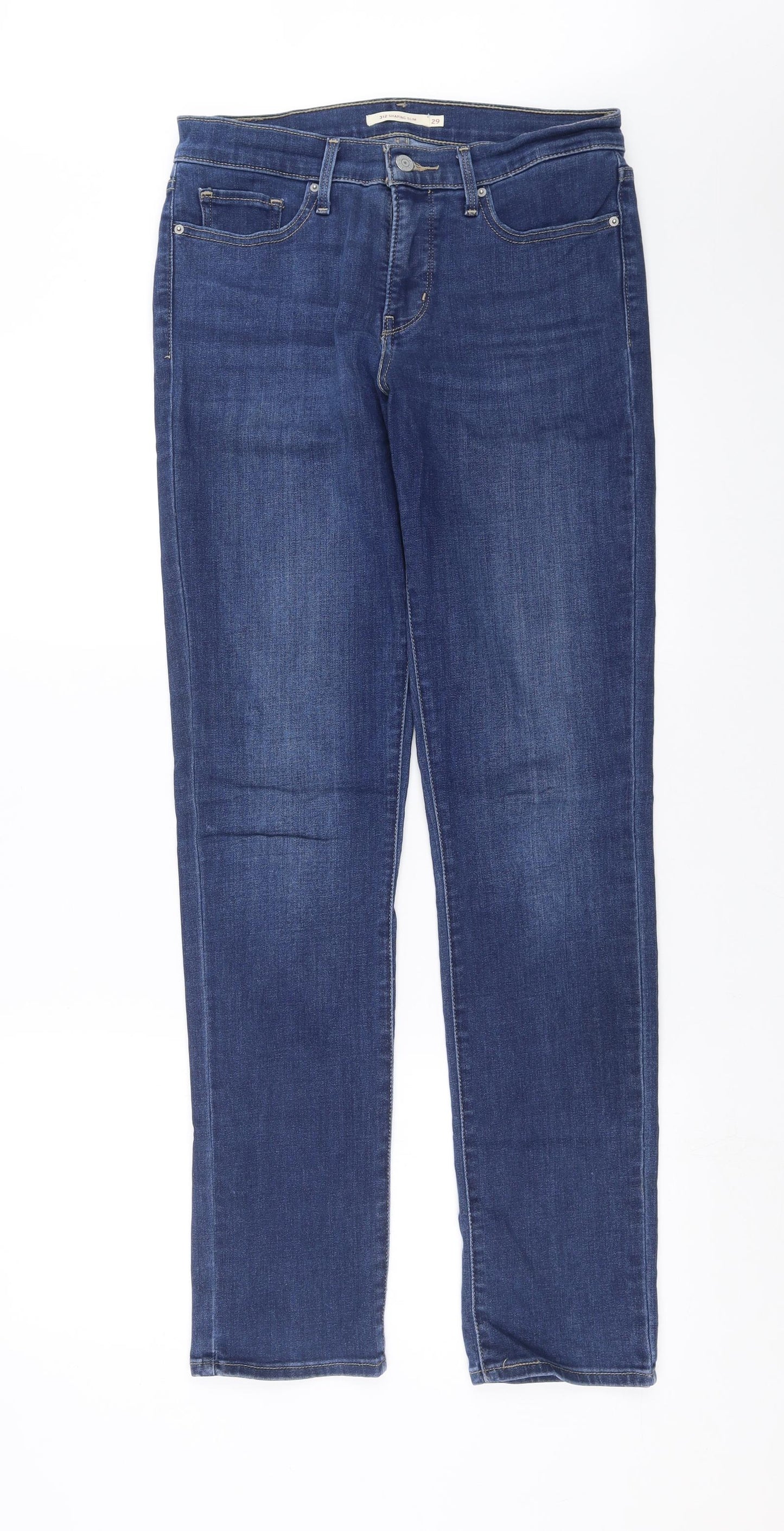 LEVIS Womens Blue  Denim Straight Jeans Size 29 in L32 in