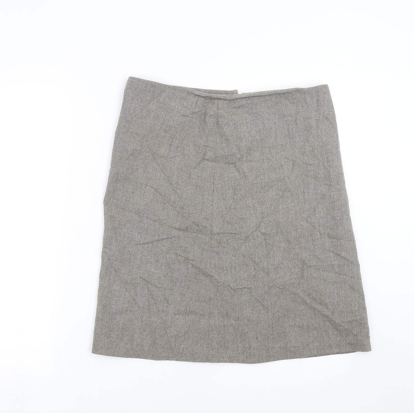 Preworn Womens Beige Geometric  Straight & Pencil Skirt Size 32 in