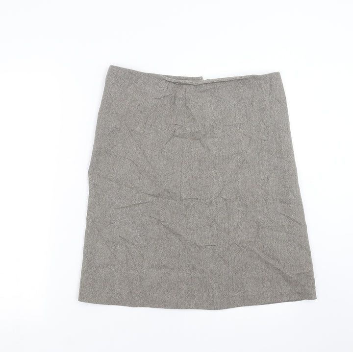 Preworn Womens Beige Geometric  Straight & Pencil Skirt Size 32 in