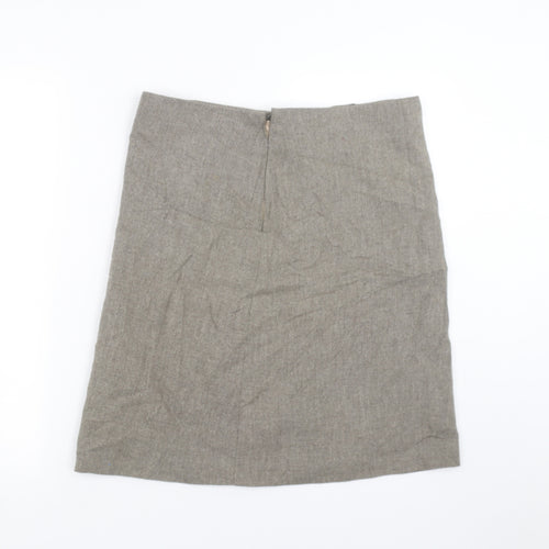 Preworn Womens Beige Geometric  Straight & Pencil Skirt Size 32 in