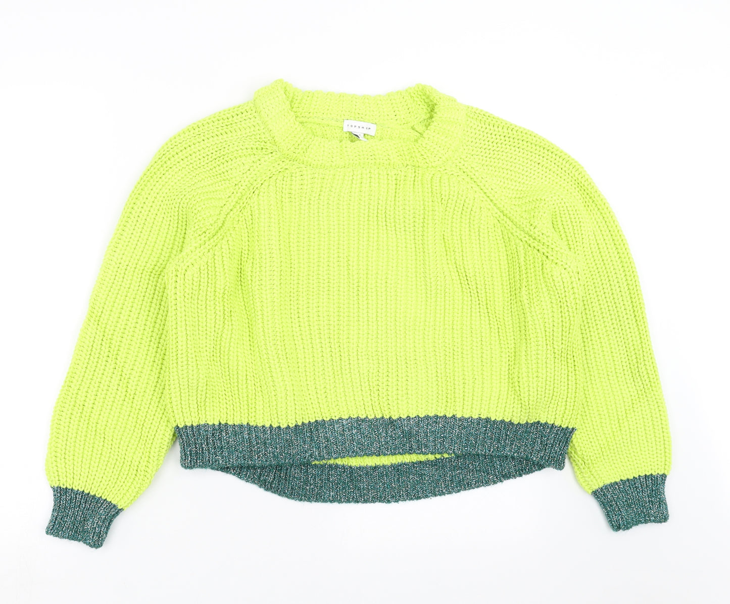 Topshop Womens Green  Knit Pullover Jumper Size 10