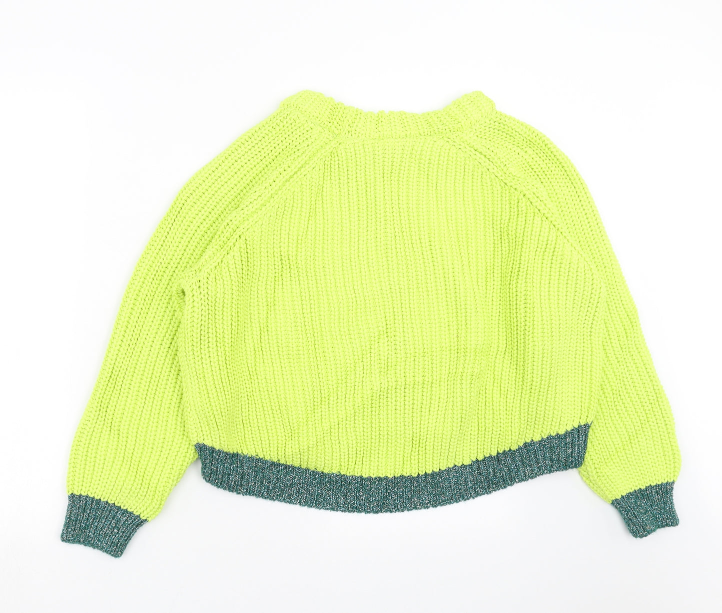 Topshop Womens Green  Knit Pullover Jumper Size 10