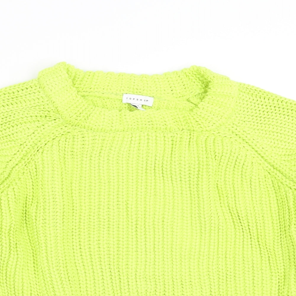Topshop Womens Green  Knit Pullover Jumper Size 10