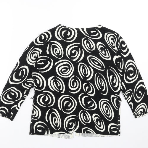 Debenhams Womens Black Geometric Knit Cardigan Jumper Size 14