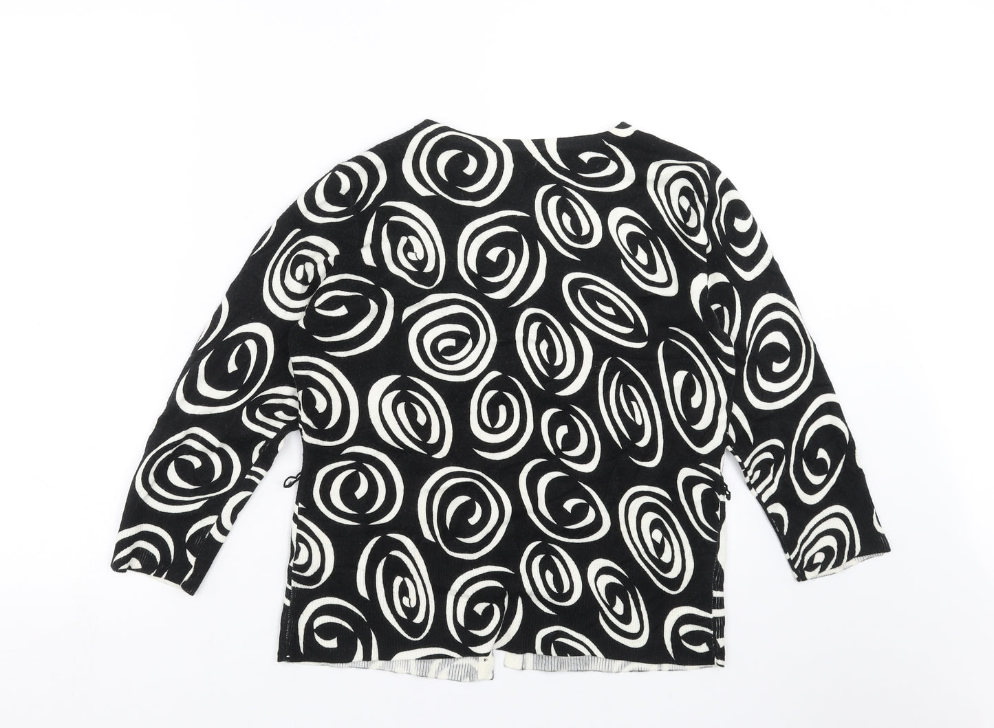 Debenhams Womens Black Geometric Knit Cardigan Jumper Size 14