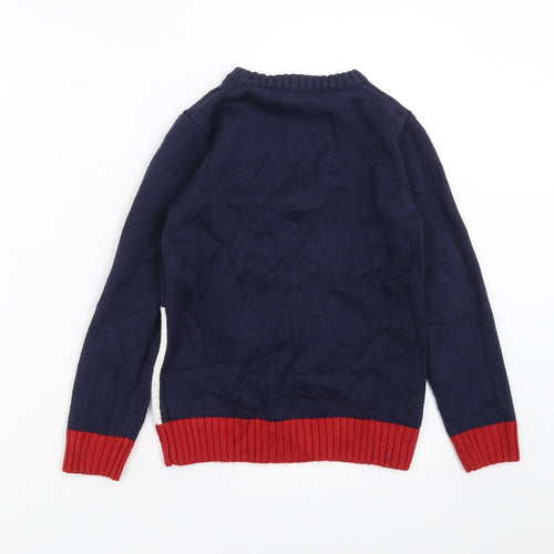 Matalan Boys Blue  Knit Pullover Jumper Size 8-9 Years  - christmas