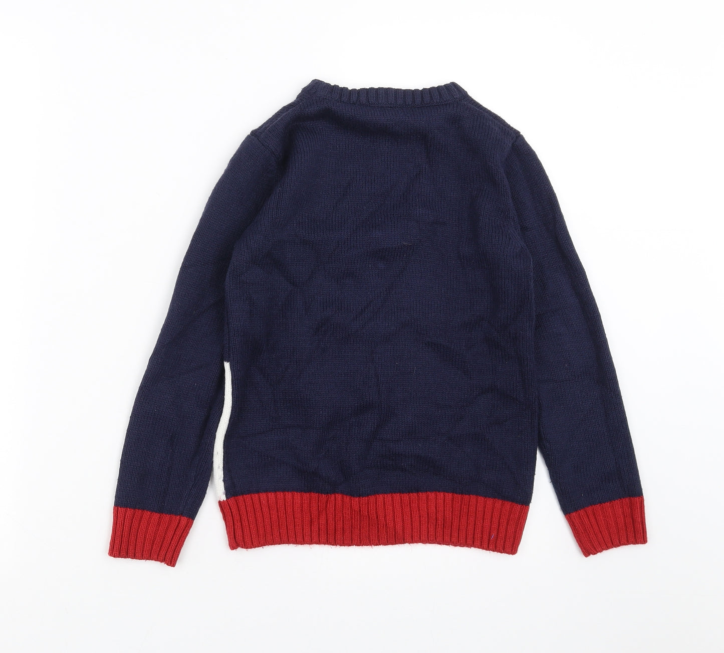 Matalan Boys Blue  Knit Pullover Jumper Size 8-9 Years  - christmas