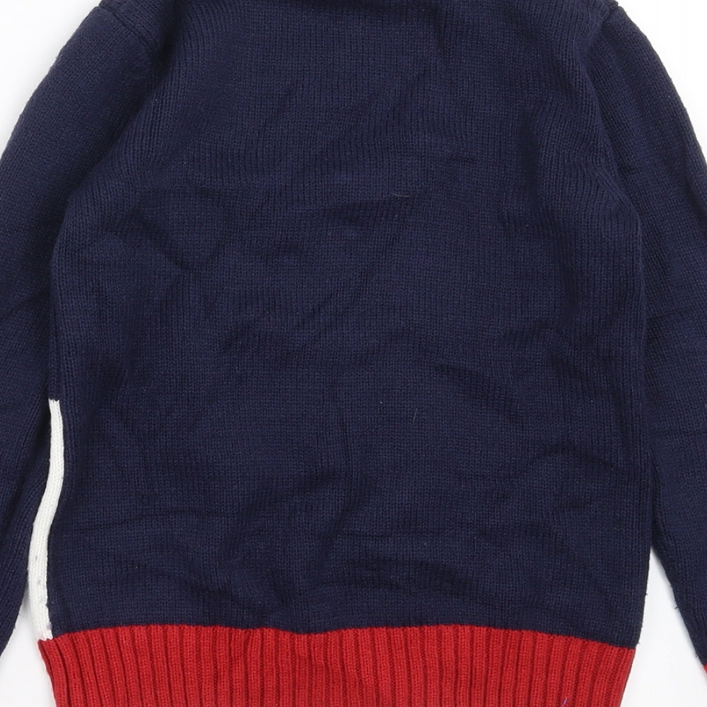 Matalan Boys Blue  Knit Pullover Jumper Size 8-9 Years  - christmas