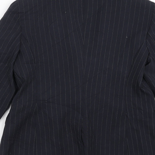 YFN Collection Womens Blue Striped  Jacket Suit Jacket Size 16