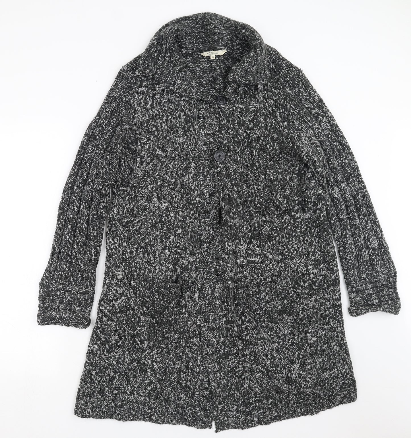 Debenhams Womens Grey  Knit Cardigan Jumper Size 16