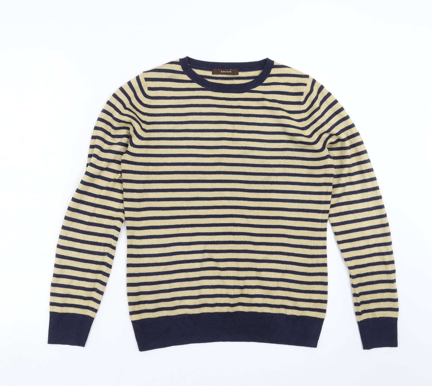 Savoir Womens Beige Striped Knit Pullover Jumper Size 10