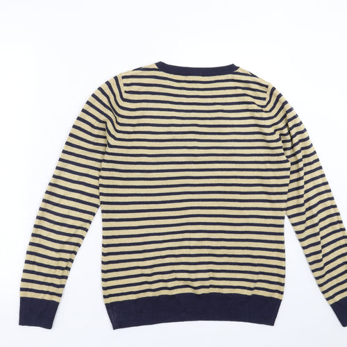 Savoir Womens Beige Striped Knit Pullover Jumper Size 10