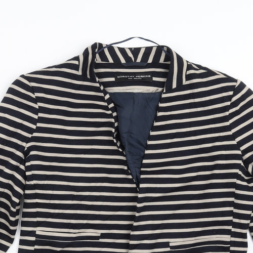 Dorothy Perkins Womens Black Striped  Jacket  Size 8