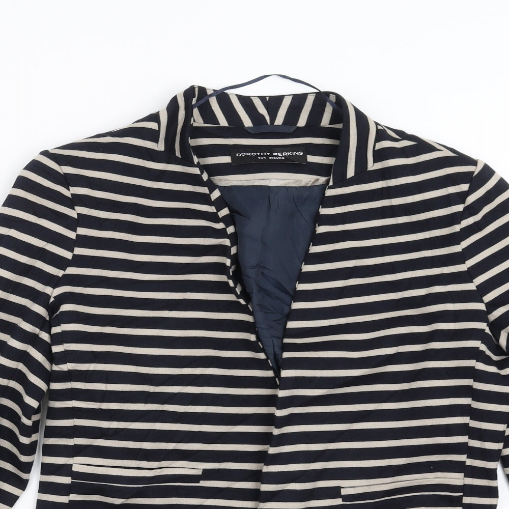 Dorothy Perkins Womens Black Striped  Jacket  Size 8