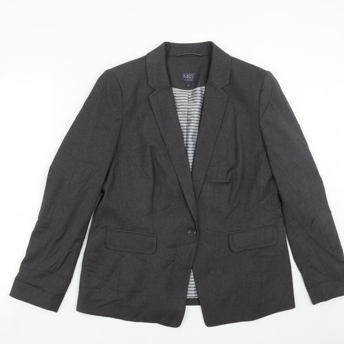 Marks and Spencer Womens Grey   Jacket Suit Jacket Size 16