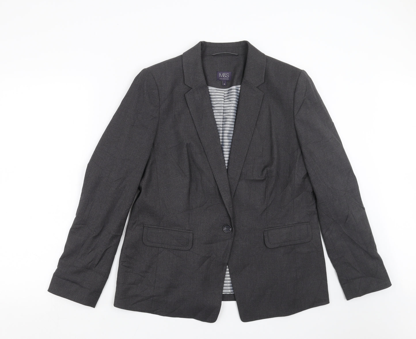 Marks and Spencer Womens Grey   Jacket Suit Jacket Size 16