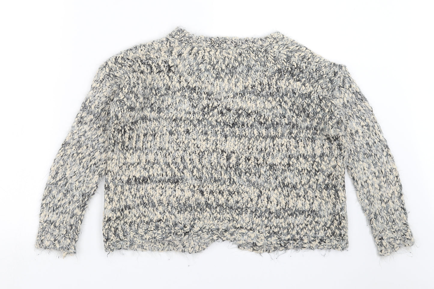 Primark Womens Grey  Knit Cardigan Jumper Size 8  - fluffy