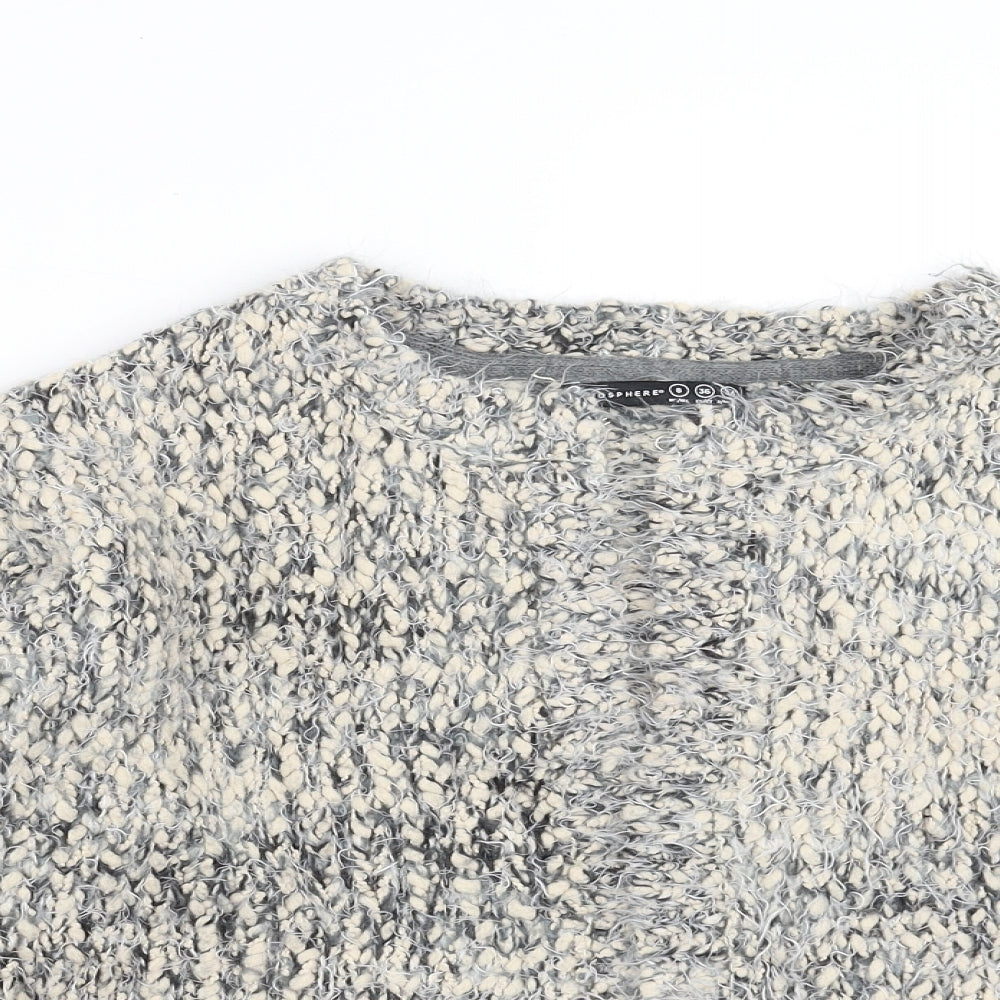 Primark Womens Grey  Knit Cardigan Jumper Size 8  - fluffy