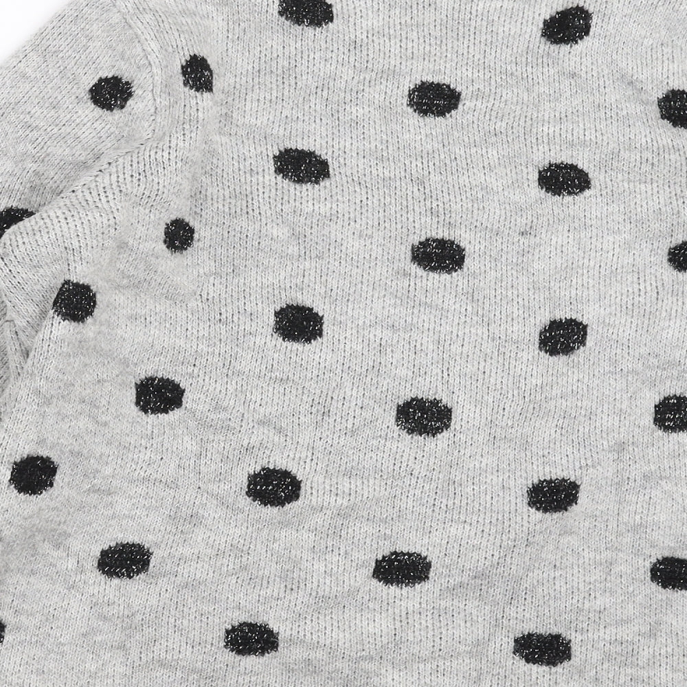 M&Co Womens Grey Polka Dot Knit Pullover Jumper Size 14  - bonjour