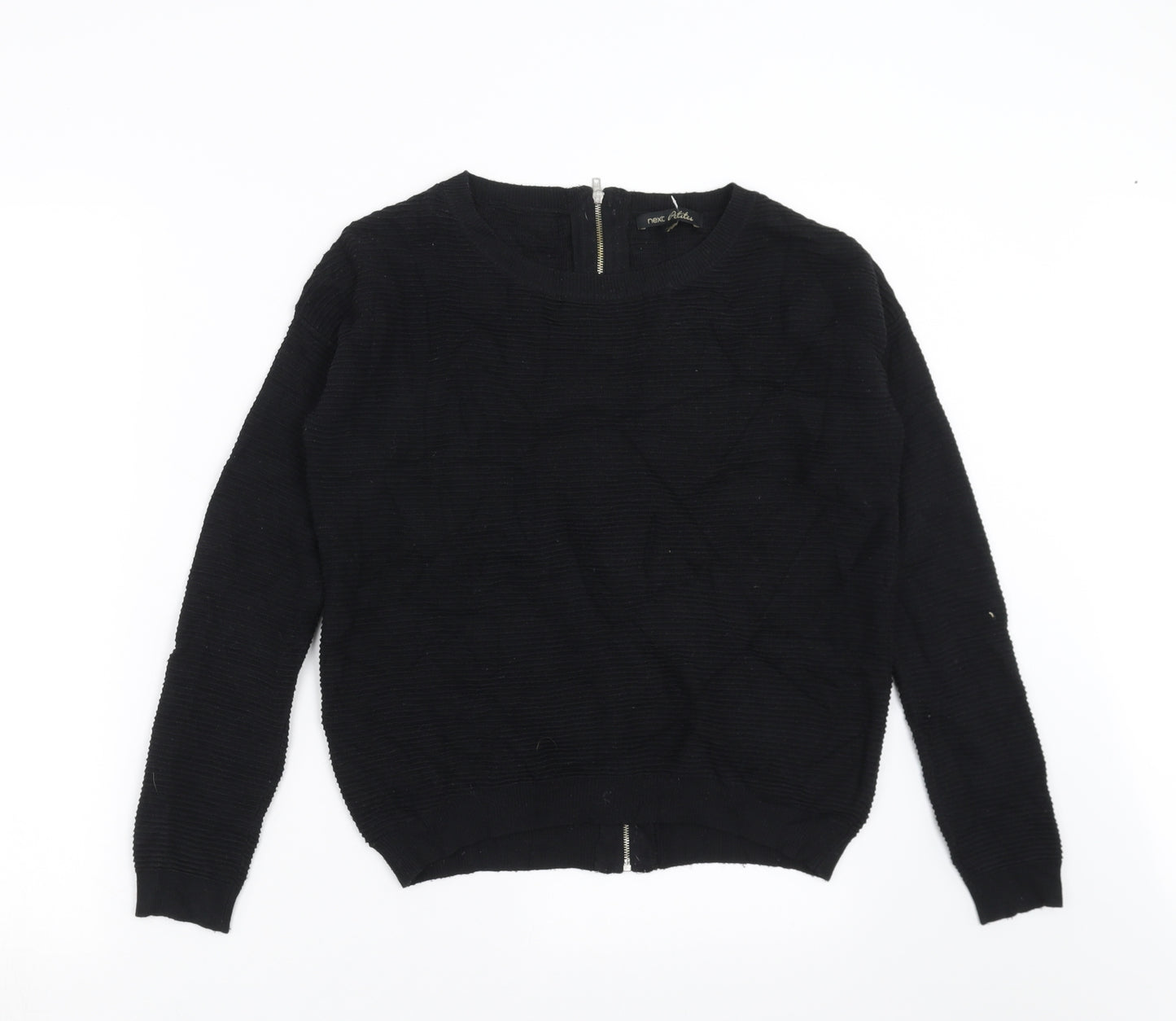 NEXT Womens Black   Pullover Jumper Size 6  - zip back