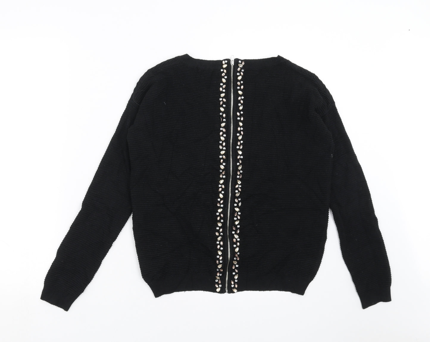 NEXT Womens Black   Pullover Jumper Size 6  - zip back