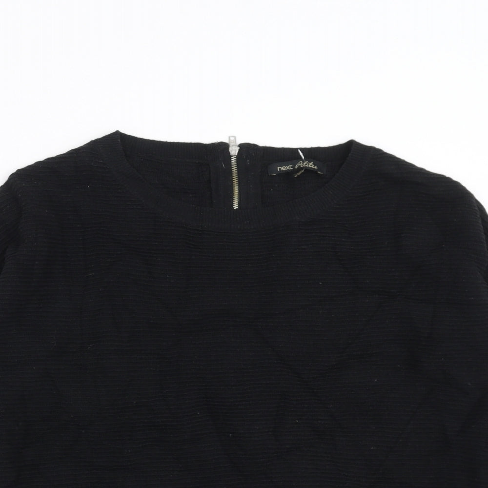 NEXT Womens Black   Pullover Jumper Size 6  - zip back