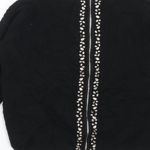 NEXT Womens Black   Pullover Jumper Size 6  - zip back