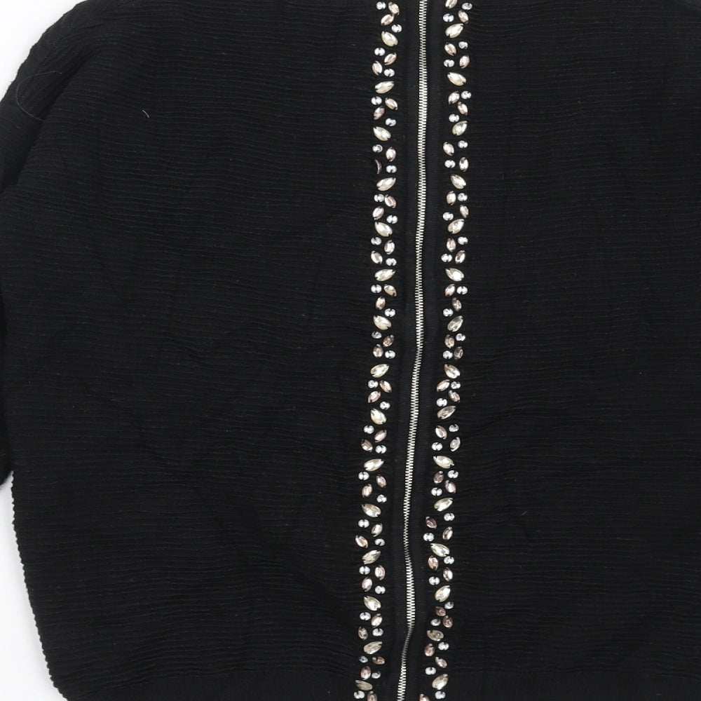 NEXT Womens Black   Pullover Jumper Size 6  - zip back