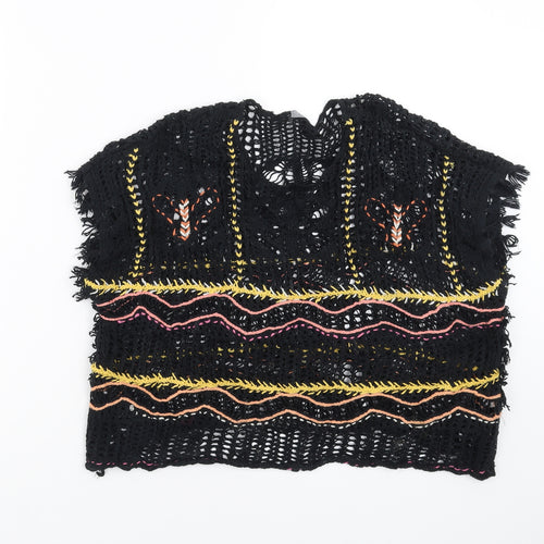 NEXT Girls Black  Knit Pullover Jumper Size 7 Years