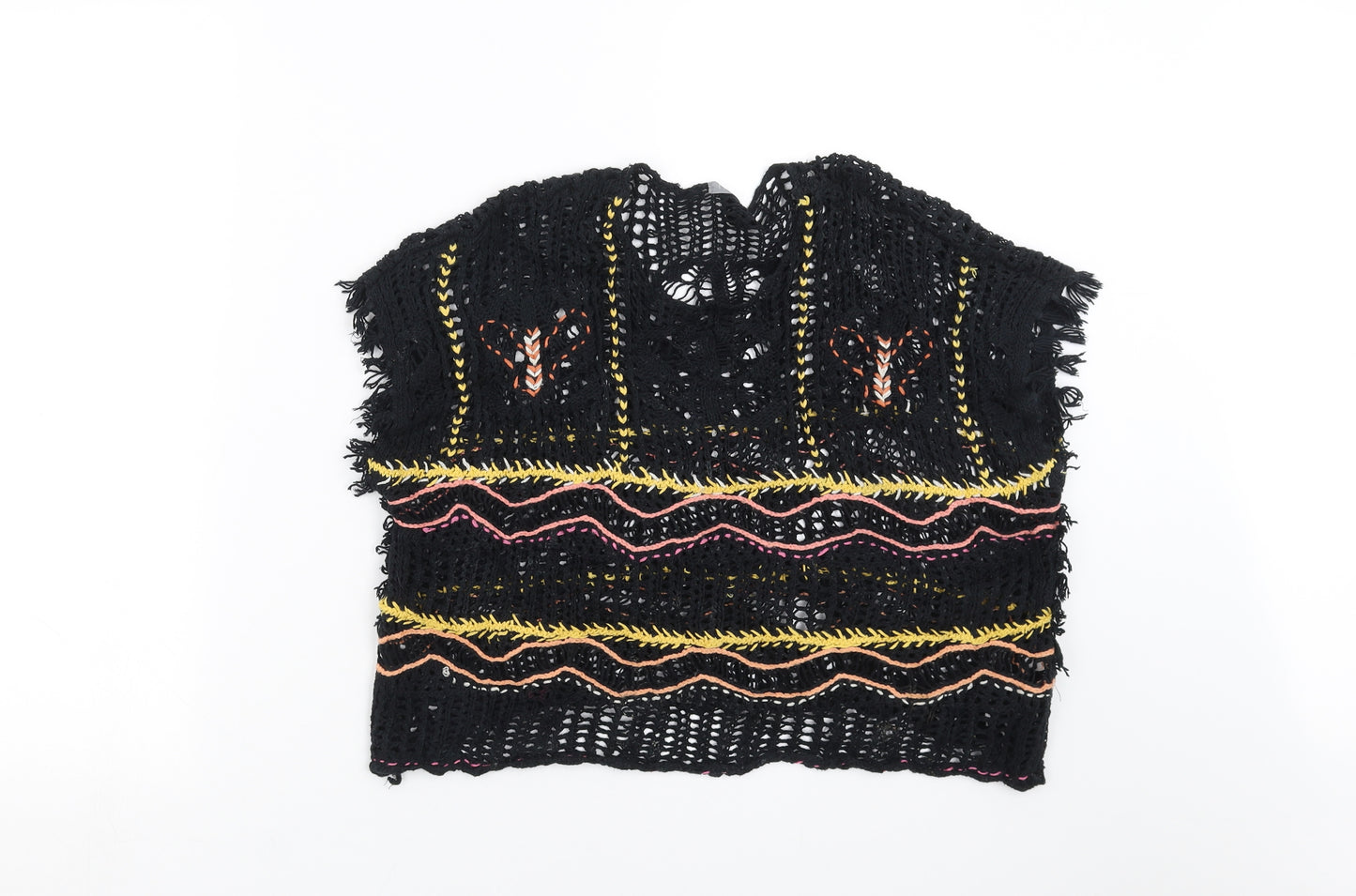 NEXT Girls Black  Knit Pullover Jumper Size 7 Years