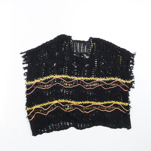 NEXT Girls Black  Knit Pullover Jumper Size 7 Years