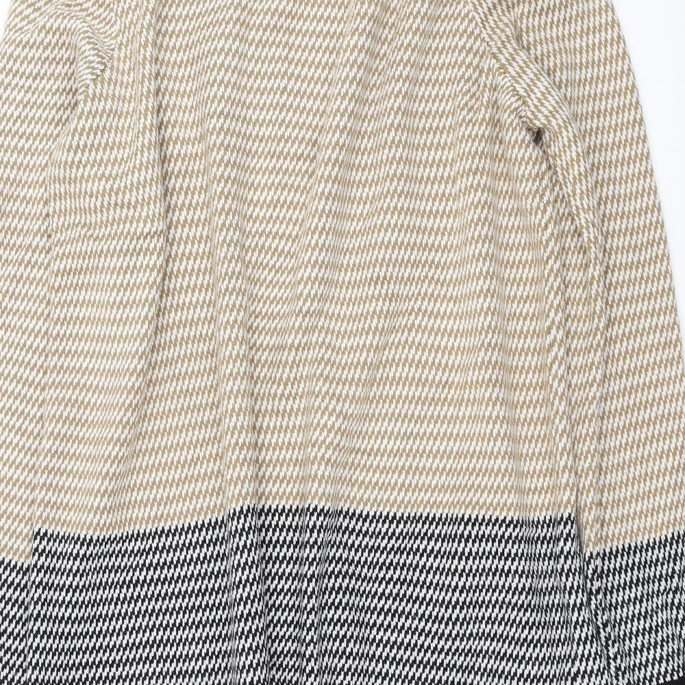 TU Womens Beige Geometric  Cardigan Jumper Size 16