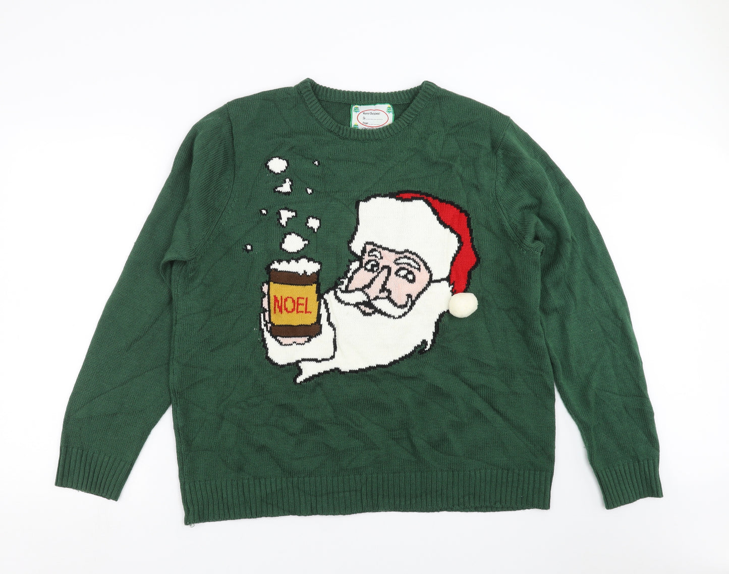 Cedar Wood State Mens Green  Knit Pullover Jumper Size 2XL  - christmas
