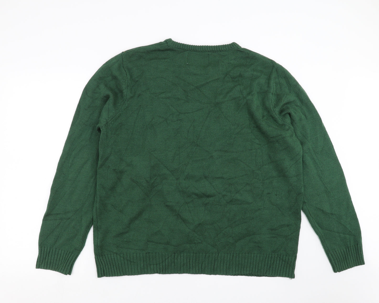 Cedar Wood State Mens Green  Knit Pullover Jumper Size 2XL  - christmas