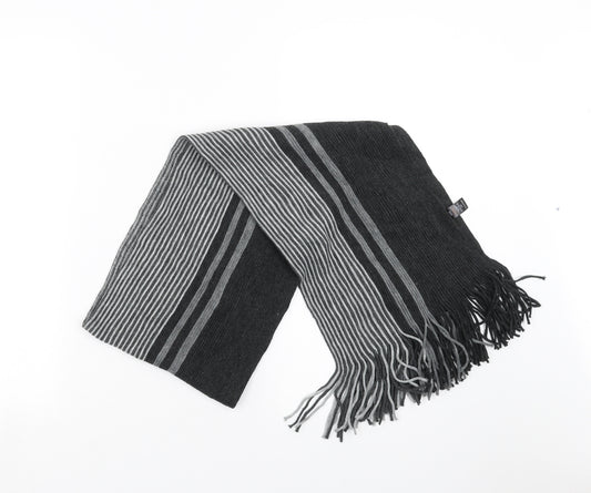George Mens Grey Striped  Scarf  One Size