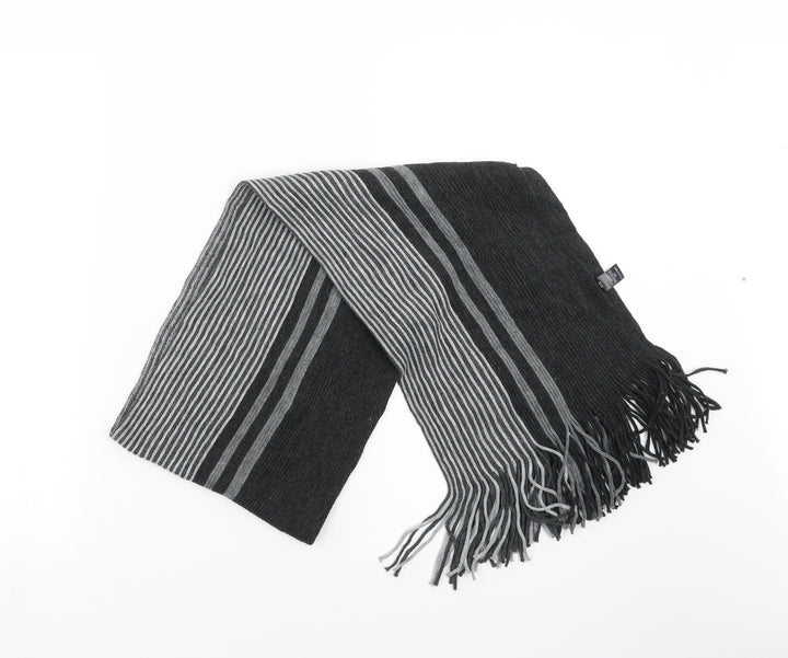 George Mens Grey Striped  Scarf  One Size