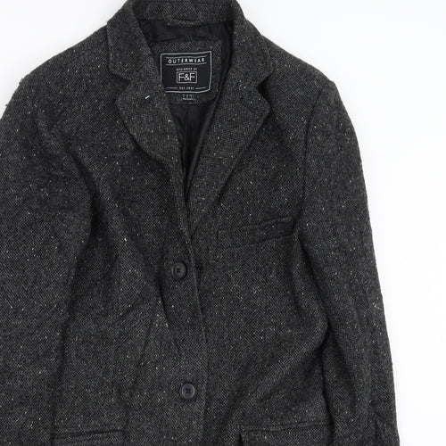 F&F Mens Black   Jacket Coat Size S