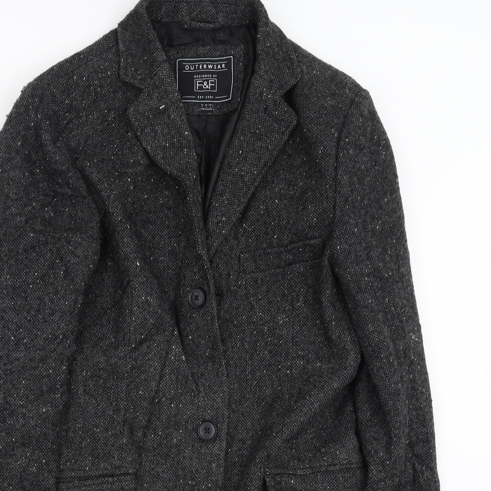 F&F Mens Black   Jacket Coat Size S