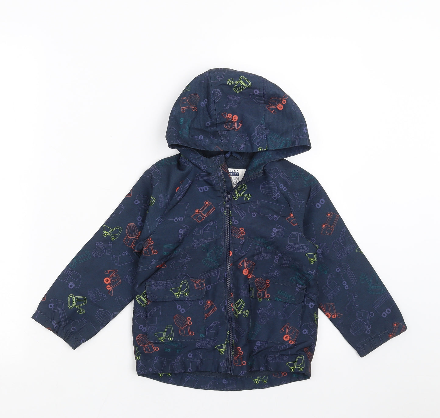 Mothercare Boys Blue   Jacket Coat Size 2-3 Years  - Diggers