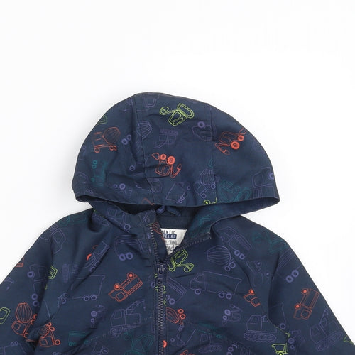 Mothercare Boys Blue   Jacket Coat Size 2-3 Years  - Diggers