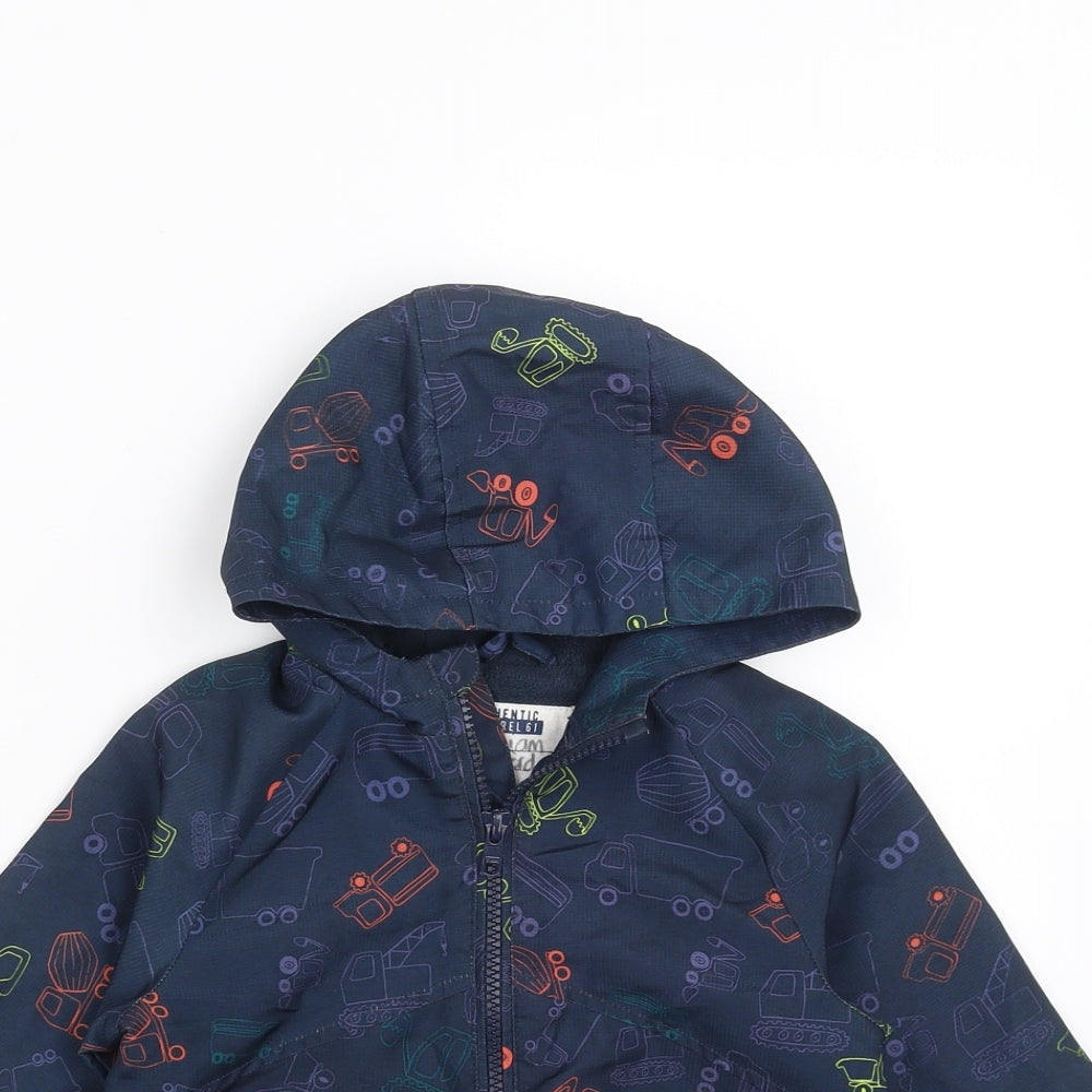 Mothercare Boys Blue   Jacket Coat Size 2-3 Years  - Diggers