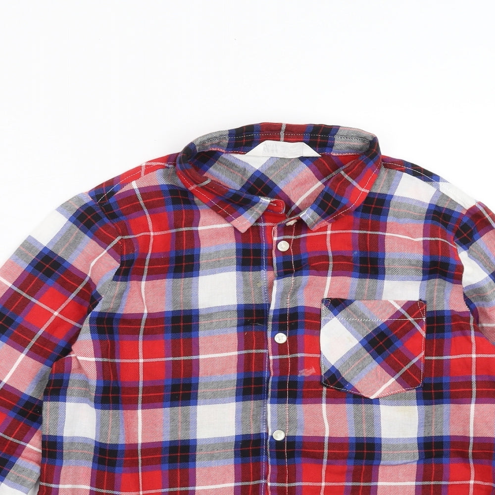 H&M Boys Red Plaid  Basic Button-Up Size 11-12 Years