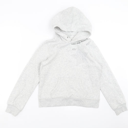 H&M Girls Grey   Pullover Hoodie Size 11-12 Years  - stars
