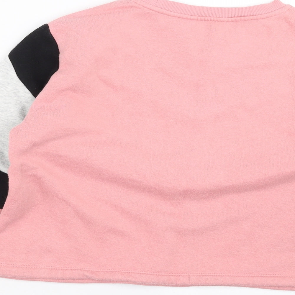 H&M Girls Pink   Pullover Sweatshirt Size 12-13 Years  - make today a good day