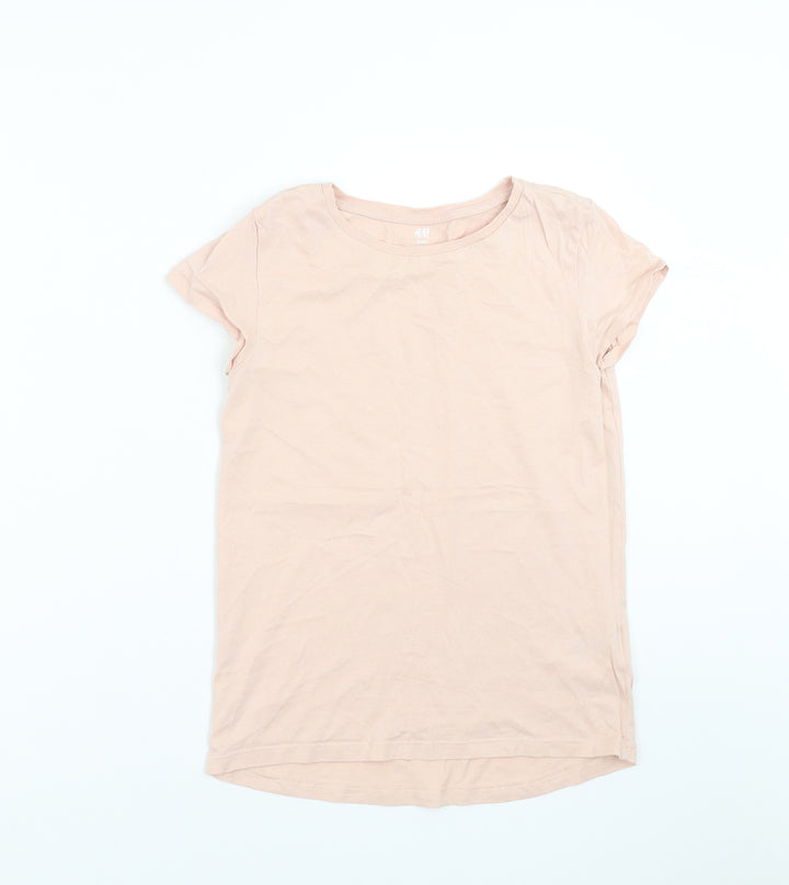 H&M Girls Pink Basic T-Shirt Size 10-11 Years