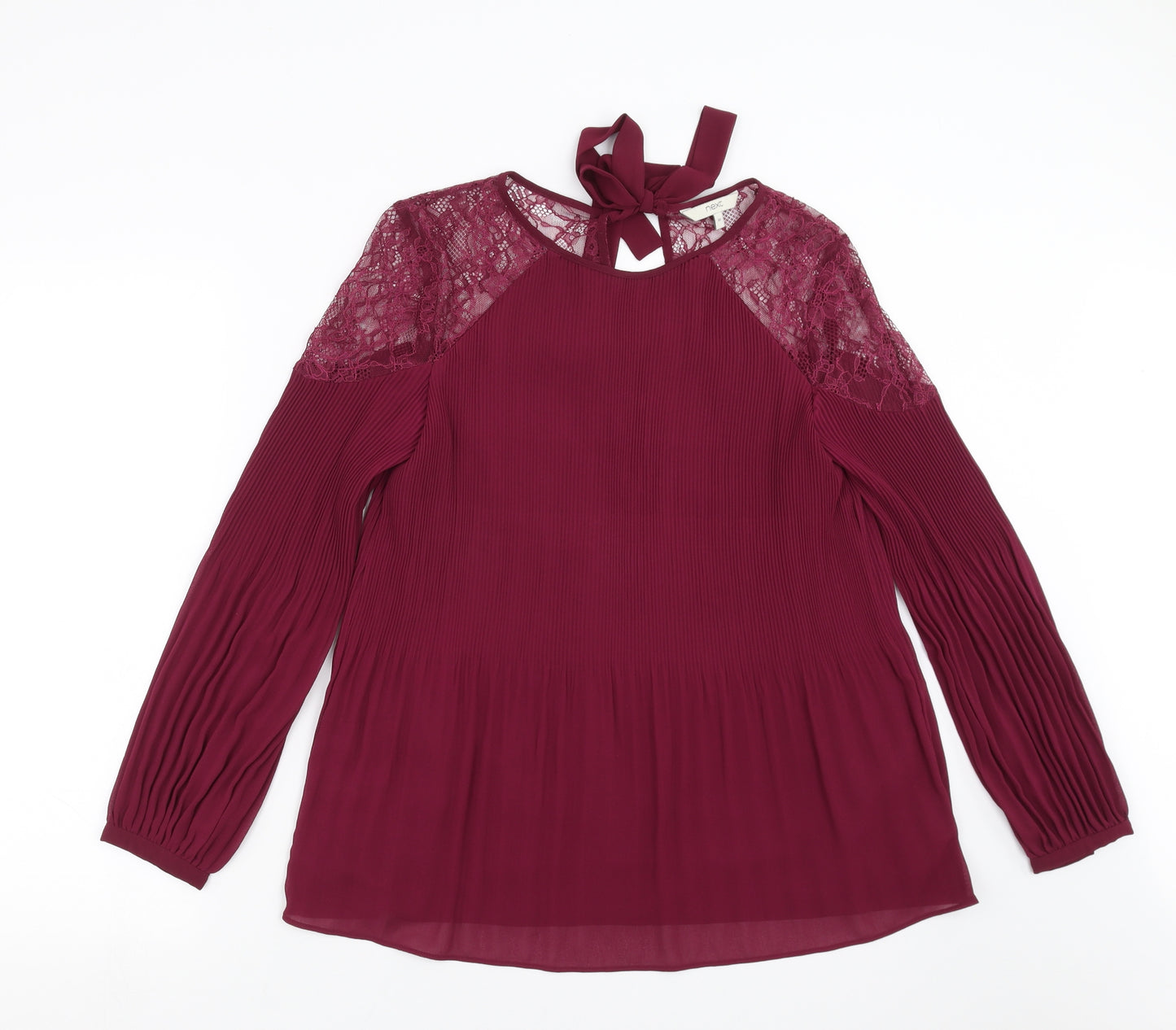 NEXT Womens Purple   Basic Blouse Size 10  - lace shoulder detail