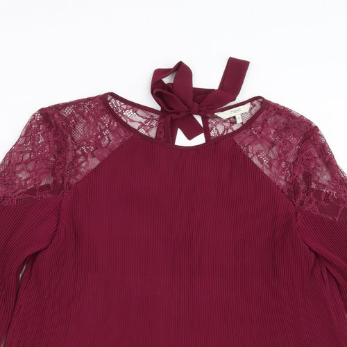 NEXT Womens Purple   Basic Blouse Size 10  - lace shoulder detail