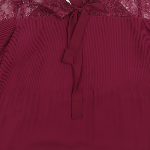 NEXT Womens Purple   Basic Blouse Size 10  - lace shoulder detail