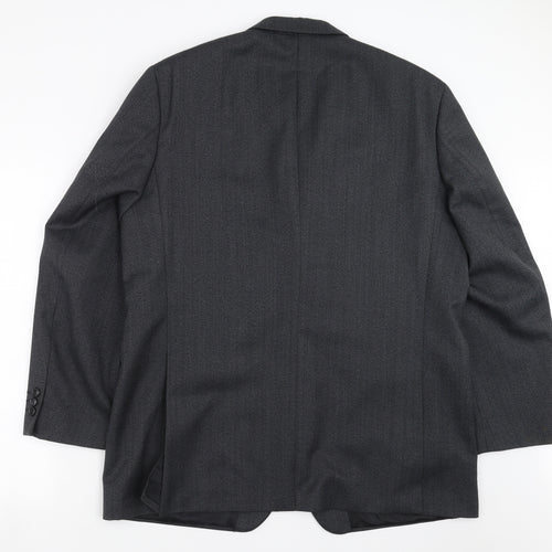 Wellington Mens Grey Herringbone  Jacket Suit Jacket Size 46
